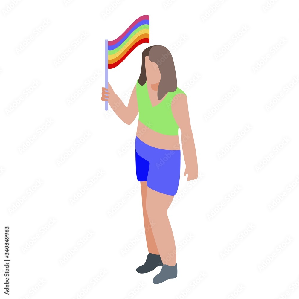 Woman fashion lesbian icon. Isometric of woman fashion lesbian vector icon for web design isolated on white background