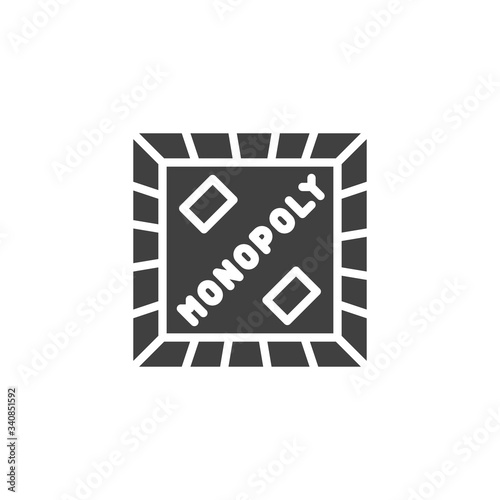 Monopoly board game vector icon. filled flat sign for mobile concept and web design. glyph icon. Symbol, logo illustration. Vector graphics