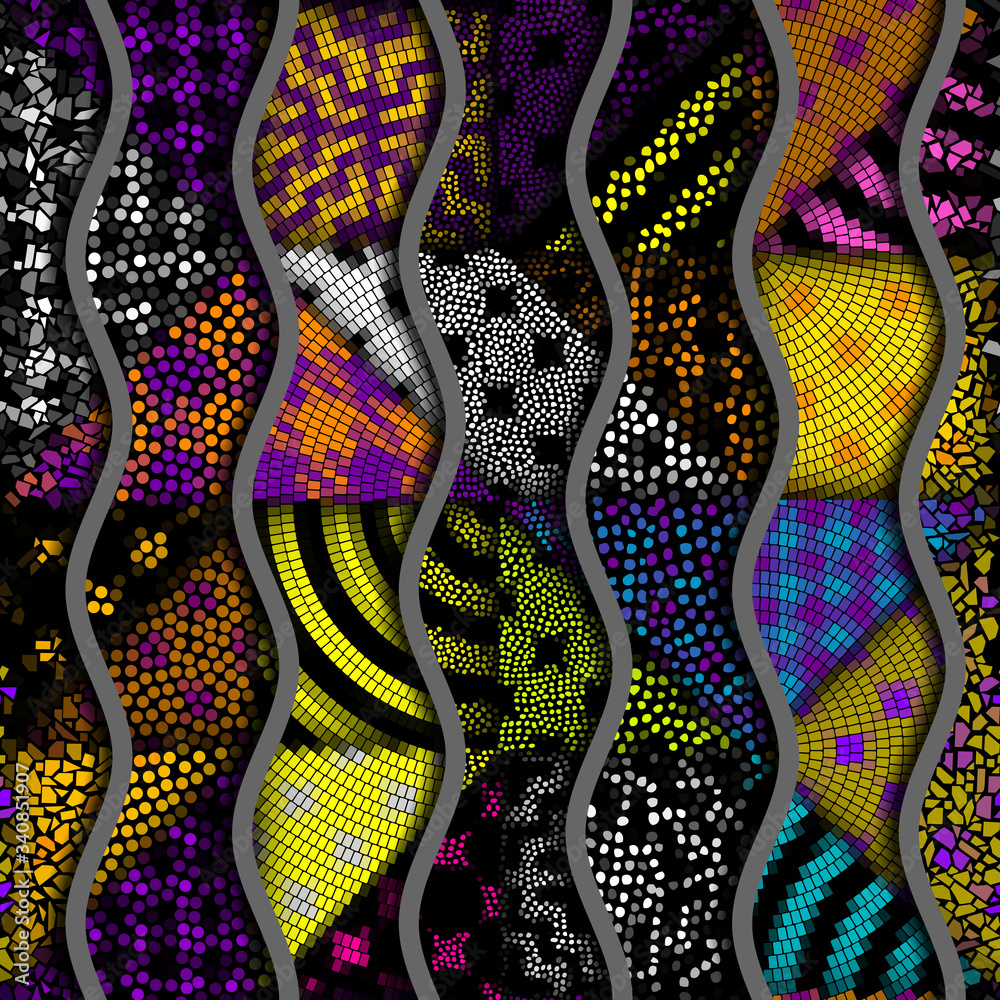 Seamless mosaic art pattern. Vector image. Vector image. Seamless mosaic art pattern. Vector image. Vector image.