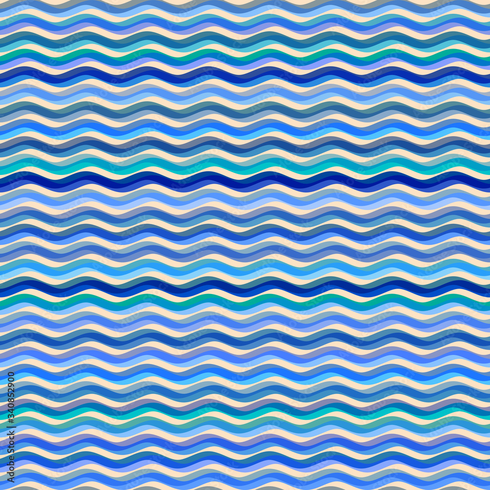 Blue waves pattern in marine style. Blue waves pattern in marine style.