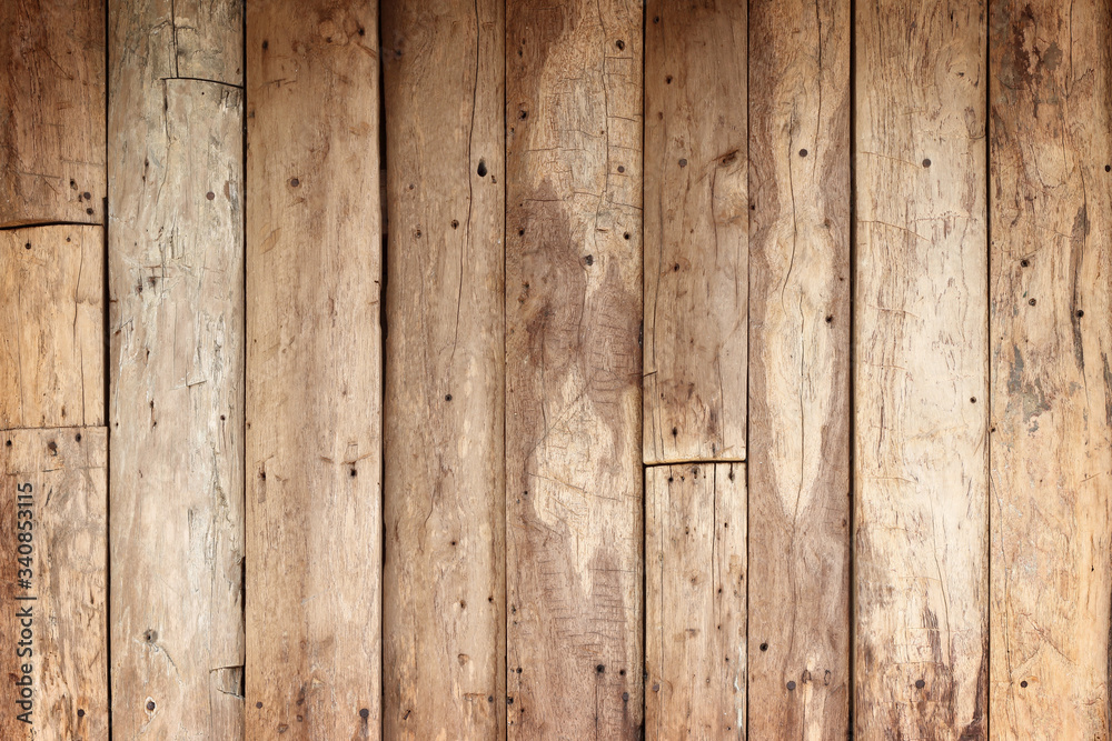 Fototapeta premium Old wooden planks wall texture abstract background