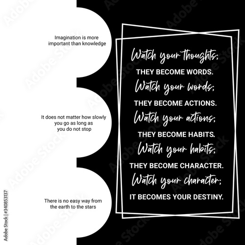 Popular Motivational Quote box frame in black and white, big set. Quote box icon. Texting quote boxes. design boxes quotation bubble blog quotes symbols. Creative banner illustration photo