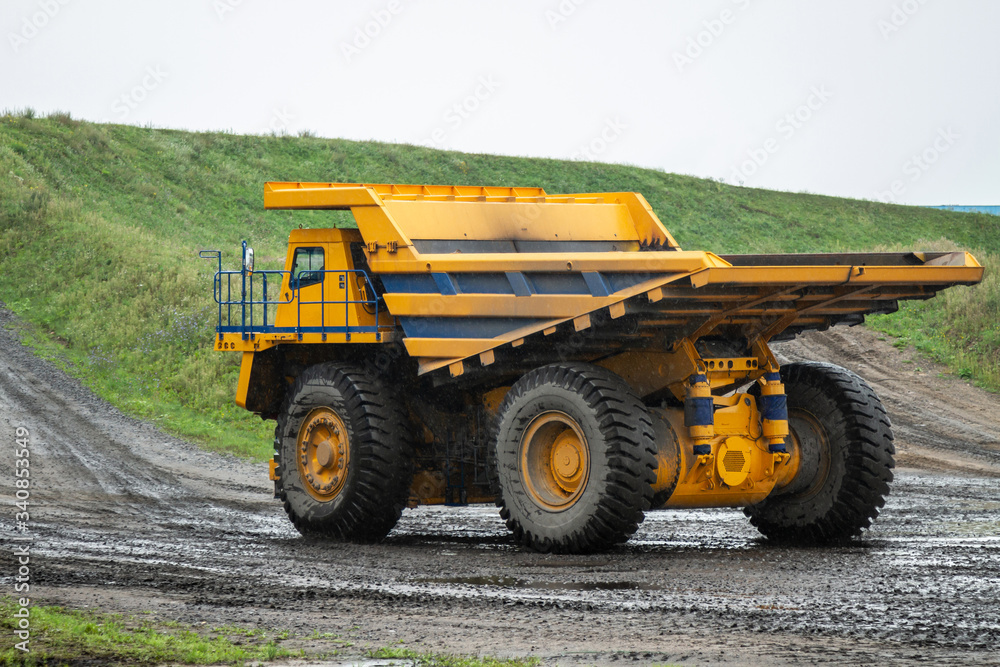 Obraz premium Big yellow mining truck, Belarus