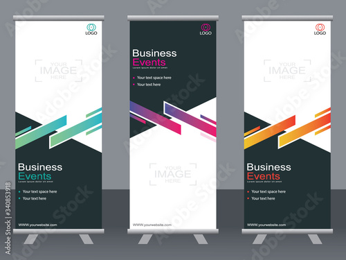 Business banner roll up set,standee banner template,Modern banner.