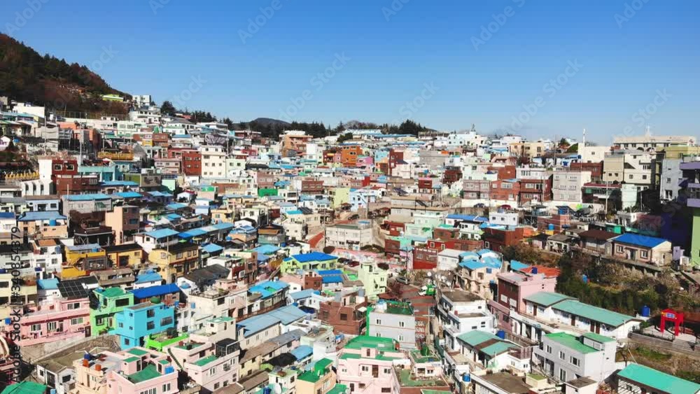 Drone 4K busan gamcheon culture village Korea eight Drone 4K busan gamcheon culture village Korea eight