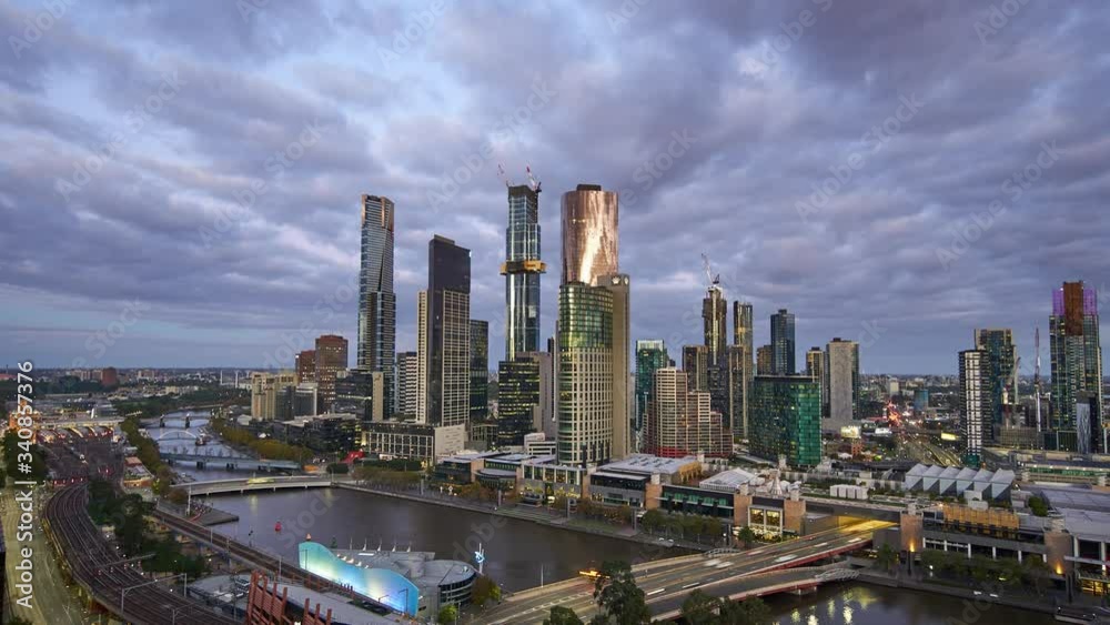 Timelapse Melbourne Southbank Sunset 4K UHD