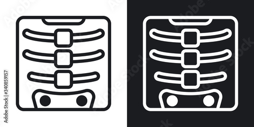 X-ray icon. Simple two-tone vector illustration on black and white background