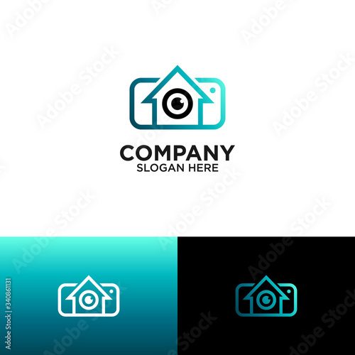 home and camera for photography logo