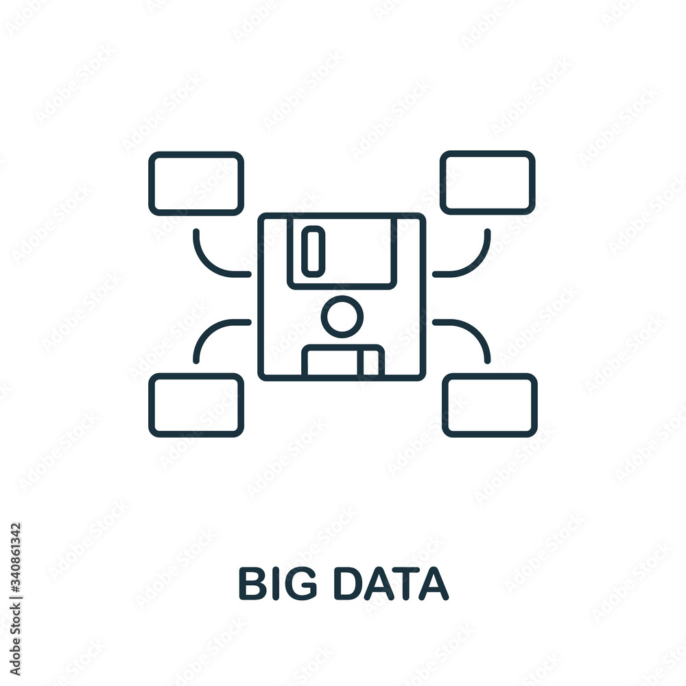 Big Data icon from fintech collection. Simple line Big Data icon for templates, web design and infographics Big Data icon from fintech collection. Simple line Big Data icon for templates, web design and infographics