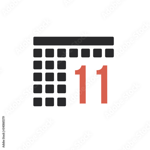 Month 11 November Calendar organizer icon. Stock Vector illustration isolated on white background.