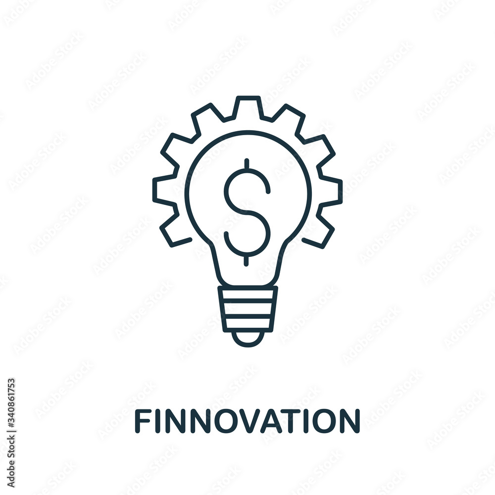 Finnovation icon from fintech collection. Simple line Finnovation icon for templates, web design and infographics Finnovation icon from fintech collection. Simple line Finnovation icon for templates, web design and infographics