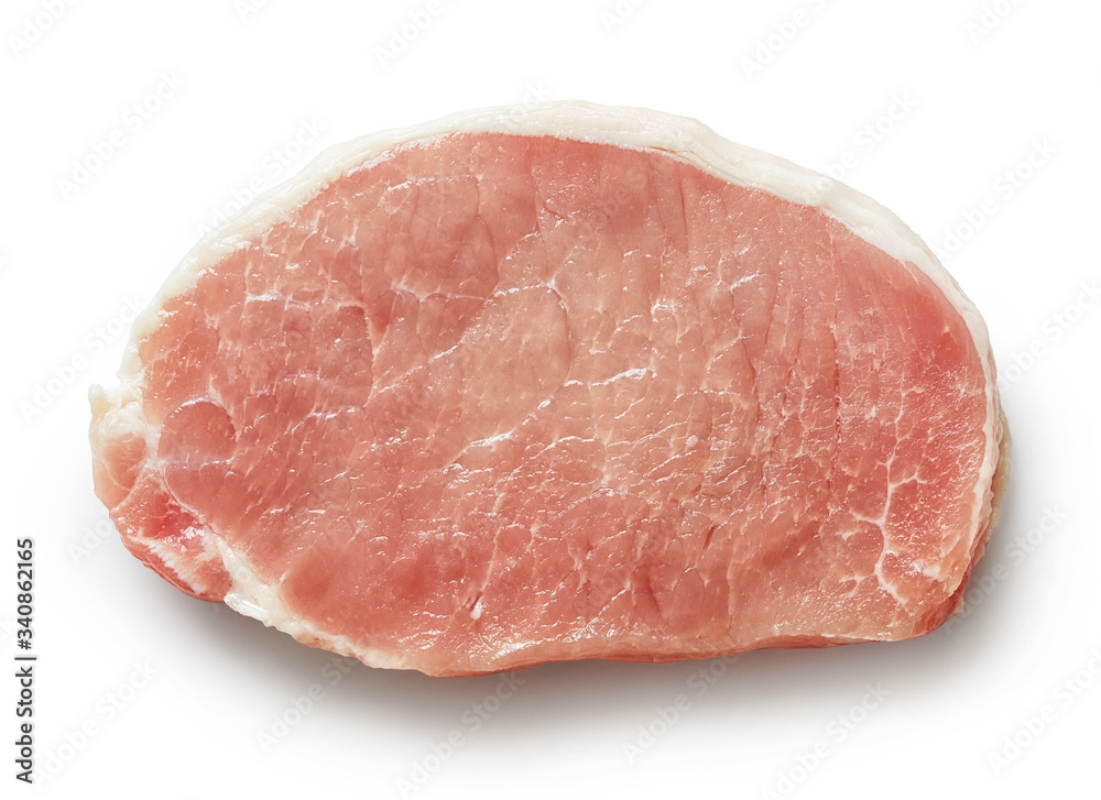 slice of raw pork meat