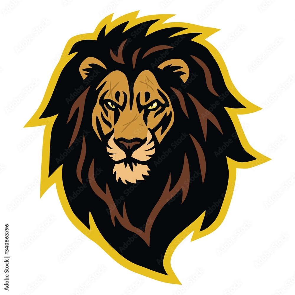 Lion Head Scar Logo Esport Mascot Vector 