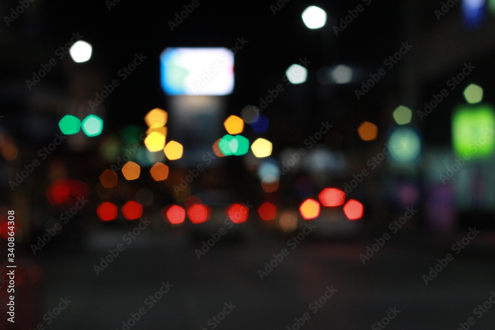 Boogie and night lights dark background.Defocused abstract blur