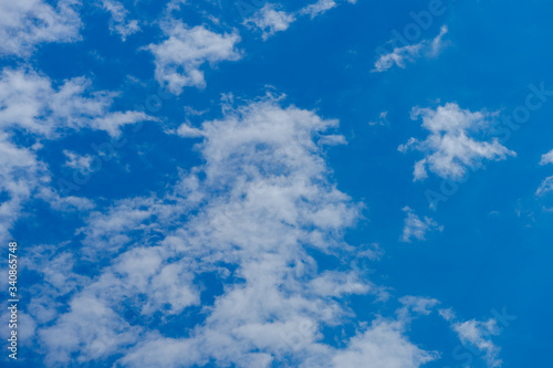 BLUE SKY WITH CLOUDS IN SPRING