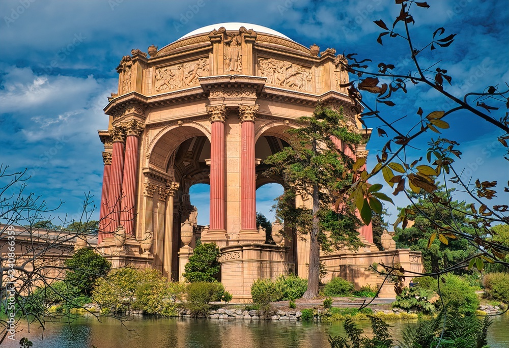 The Palace of Fine Arts is a monumental structure constructed for the 1915 Panama-Pacific Exposition