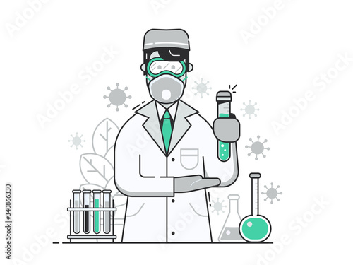 Young Doctor Presents Virus Vaccine in Lab