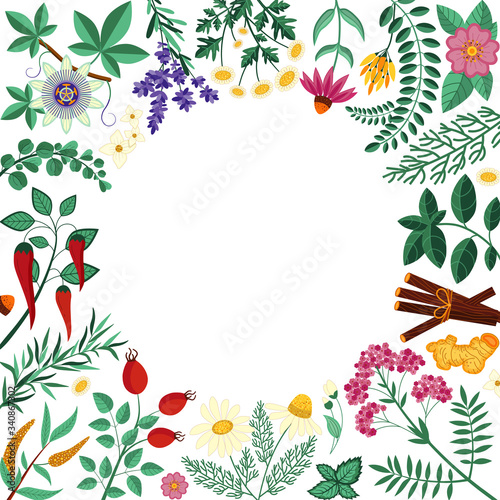 Homeopathic Organic Herbs Shop Invitation Card Template