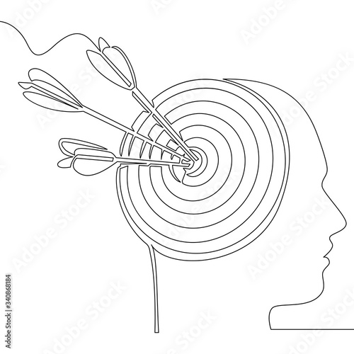 Continuous line drawing headhunting agency concept