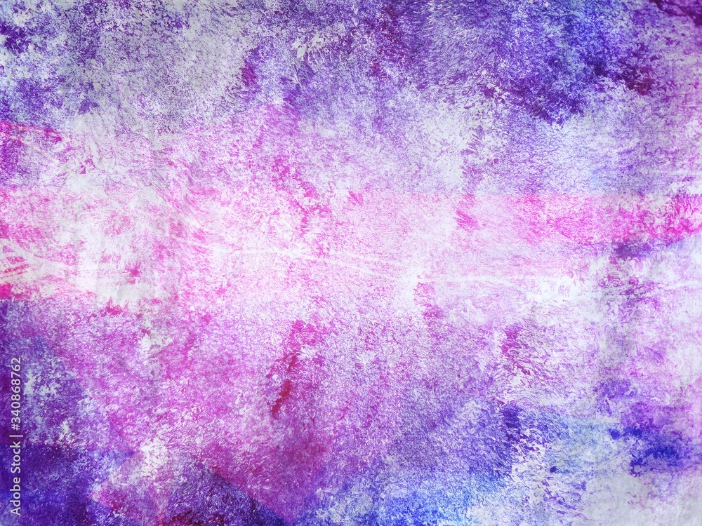 Purple, blue and pink abstract watercolor background texture