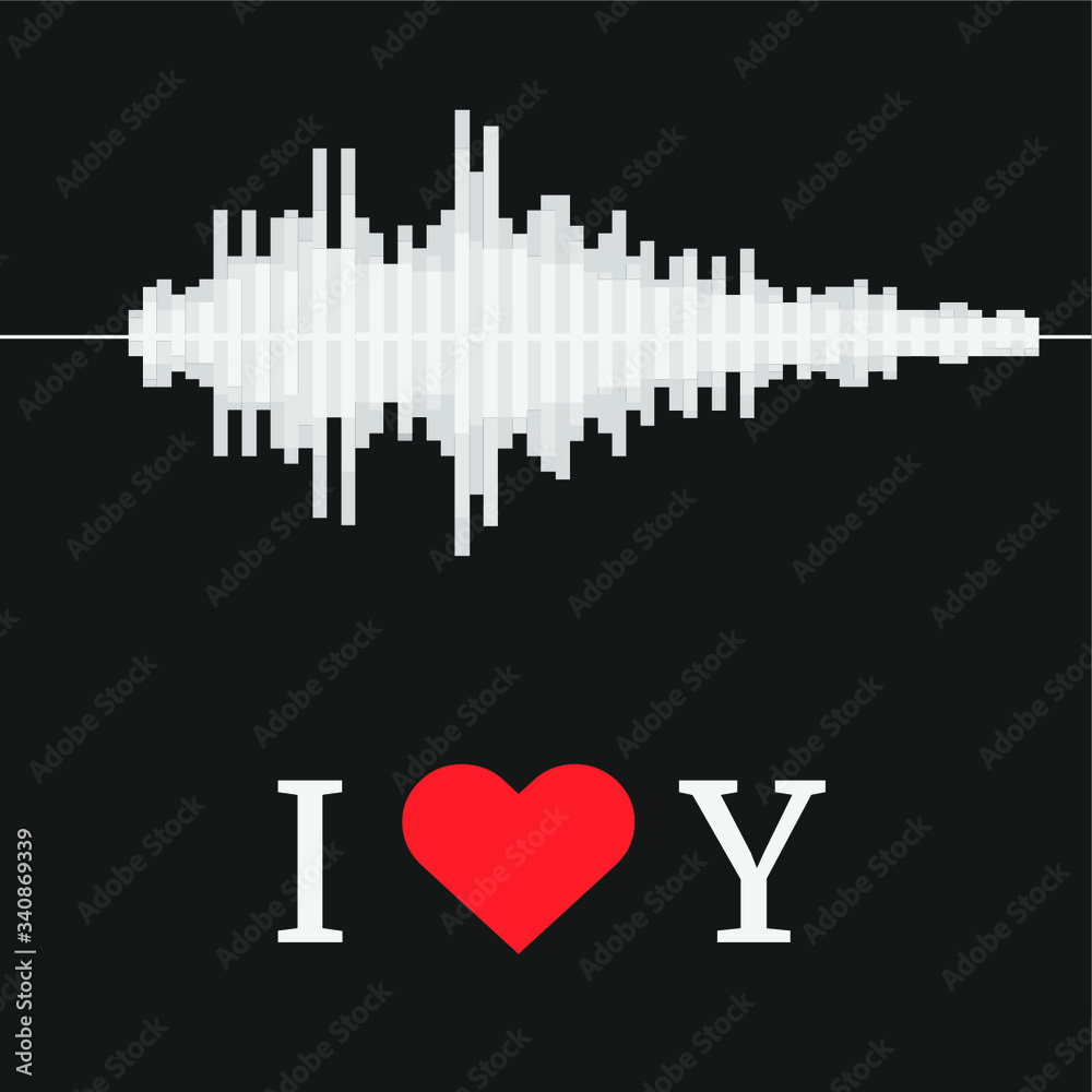 Voice recording, music, I love you, heart