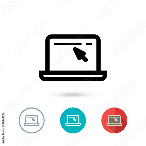 Laptop icon collection. Computer sign and symbol for your website design. Vector illustration.