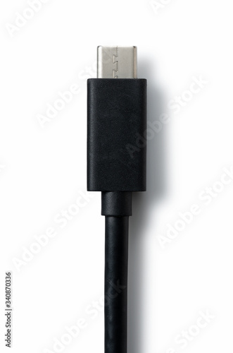 Usb-type c placed on white background