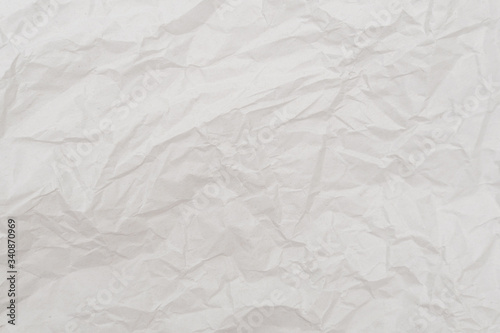 White crumpled paper texture. Abstract paper pattern for background. Close-up.