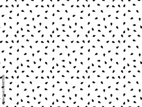 Seamless repeating pattern wallpaper illustration of black sesame seeds on white background