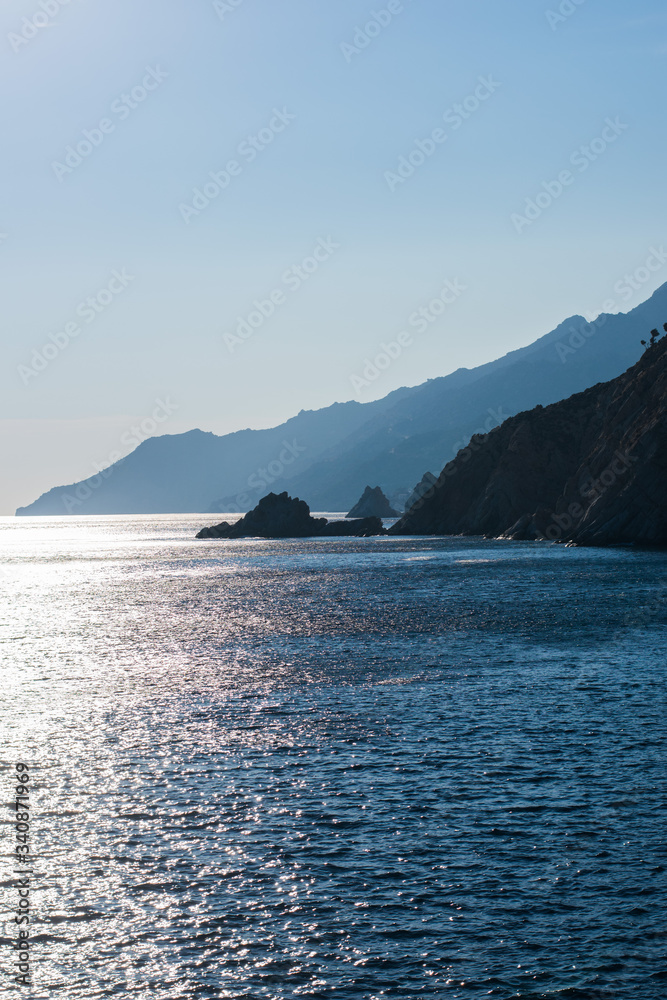 sea and mountains in Ikaria