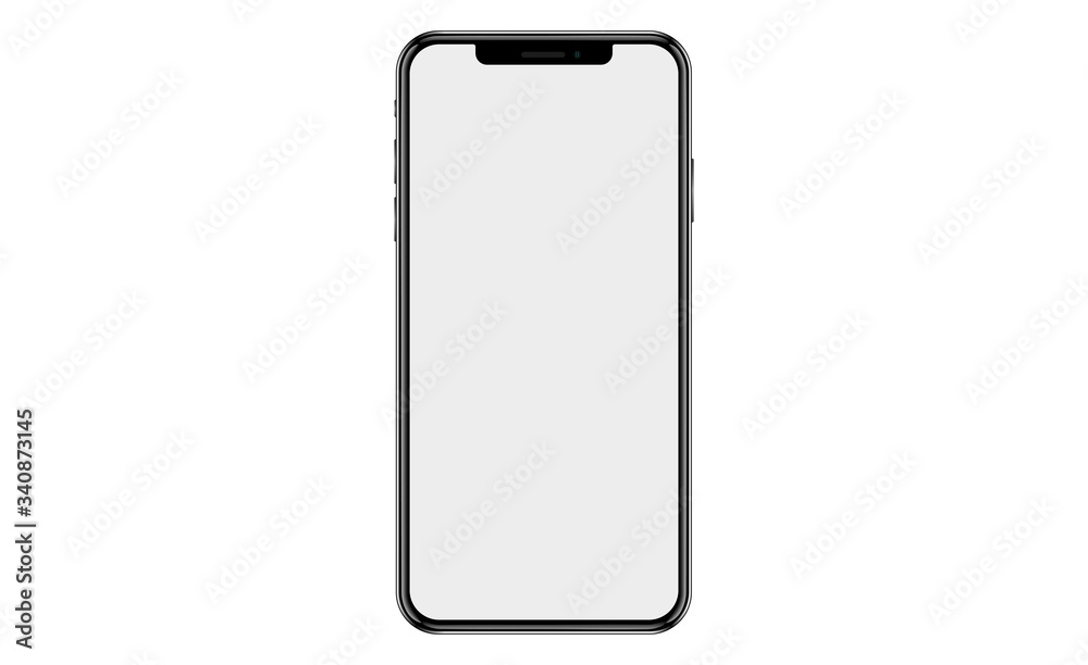 New smartphone with realistic look and blank white screen. Vector template New smartphone with realistic look and blank white screen. Vector template
