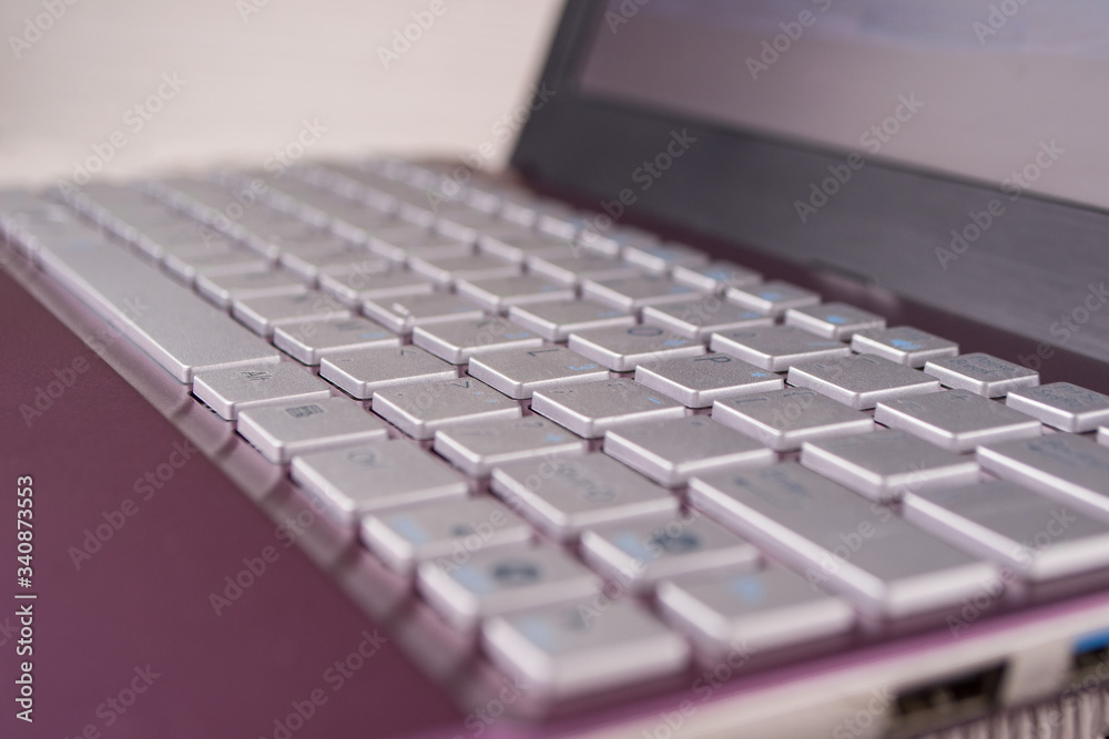 Photo of laptop keyboard. Close-up with shallow dof.