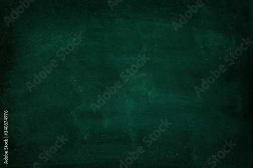 Green Chalkboard. Chalk texture school board display for background. chalk traces erased with copy space for add text or graphic design. Backdrop of Education concepts 