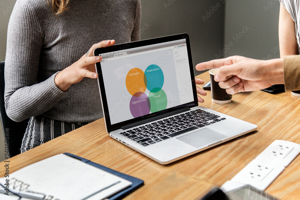 © Rawpixel.com - Swot analysis on a laptop screen