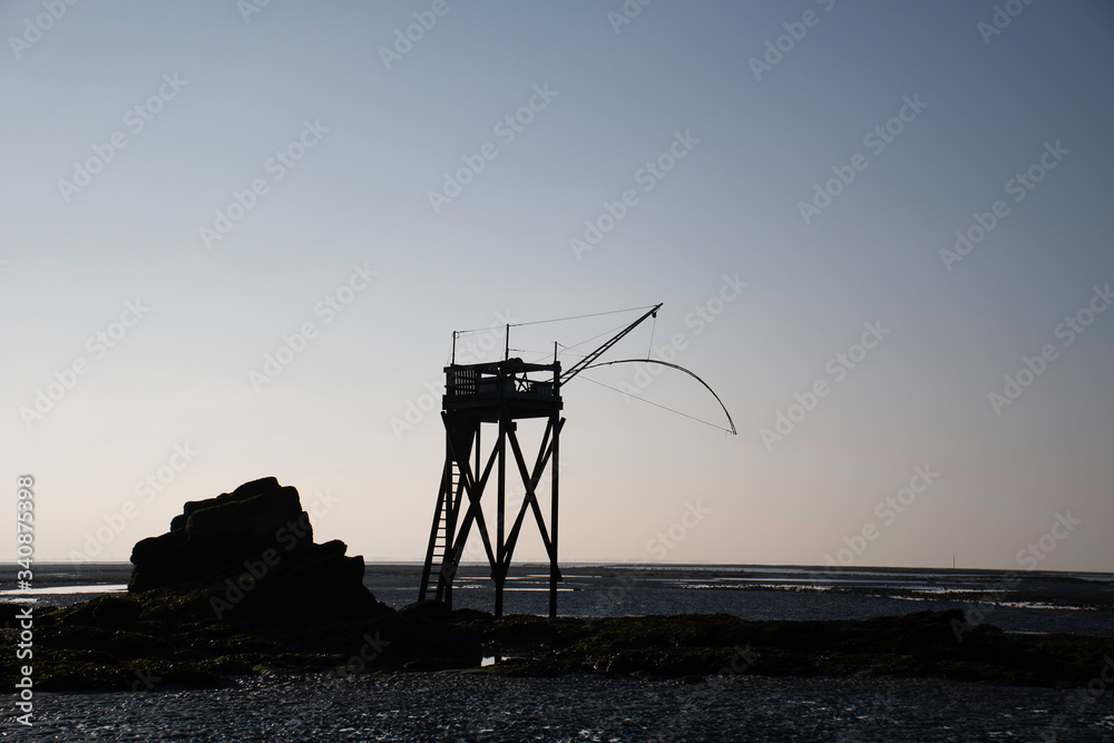Naklejka premium Atlantic Ocean Fishing place in France