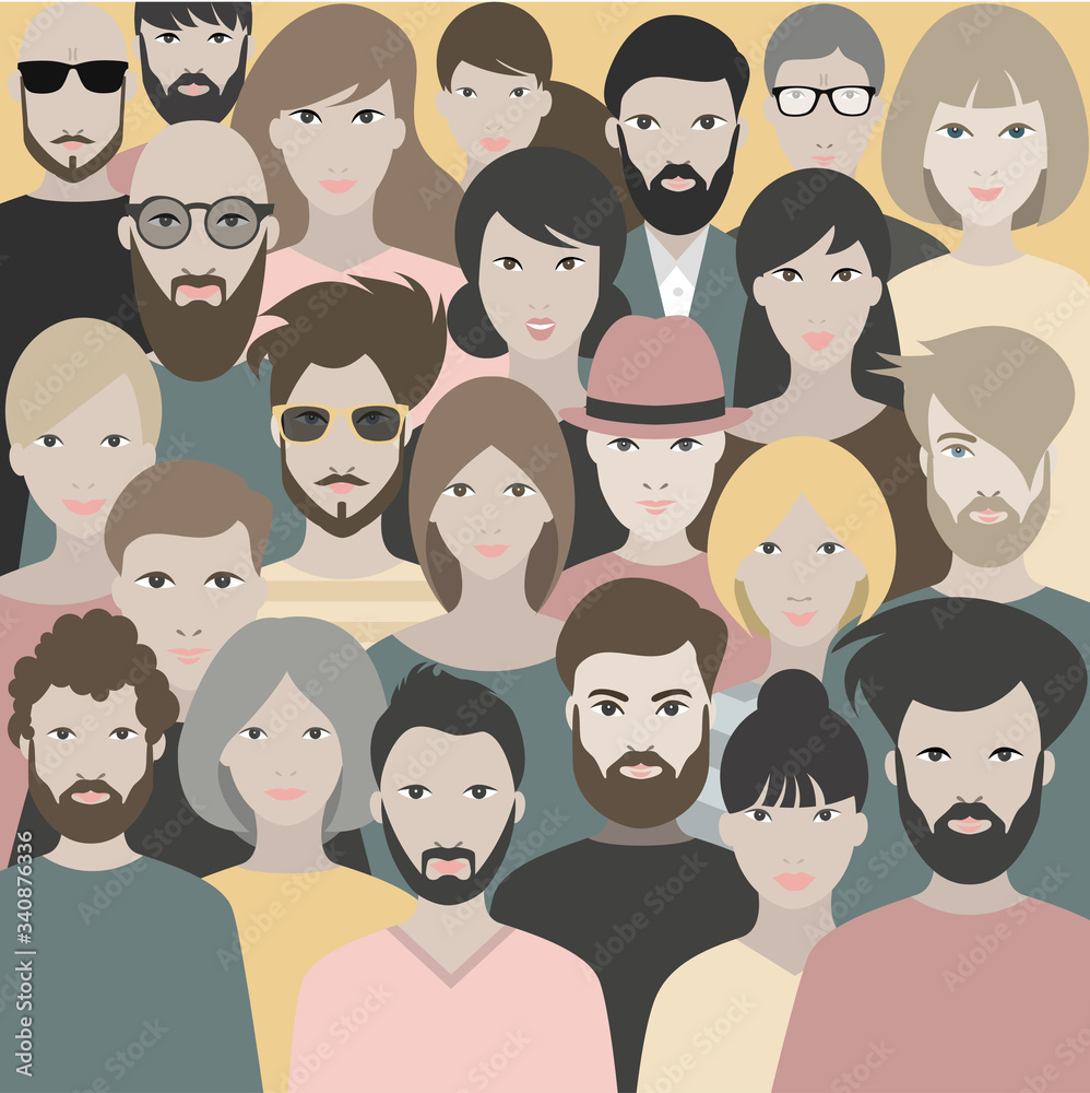 Crowd of people. A big group of different people. Vector. Crowd of people. A big group of different people. Vector.