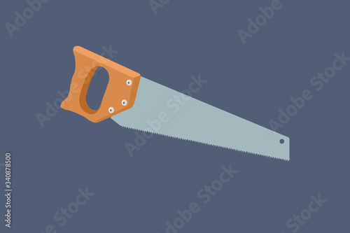 Vector Illustration of a Handsaw Isolated 