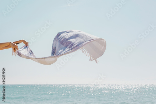 Photos Scarf flying in the wind