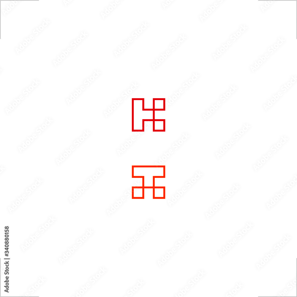 initial K T letter logo square geometric design initial K T letter logo square geometric design