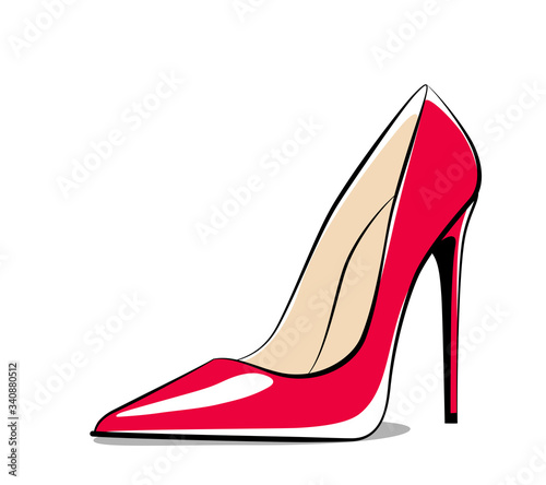 Red women’s high heel shoe