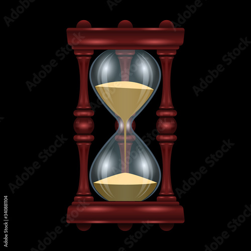 Hourglass vector icon.Realistic vector icon isolated on white background hourglass.