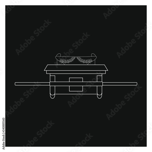 Ark of the Covenant, Relic of Christianity, illustration for web and mobile design.