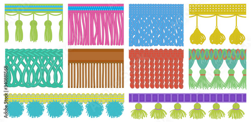 Fringe vector cartoon set icon. Isolated cartoon set icon brush of frill. Vector illustration fringe on white background.
