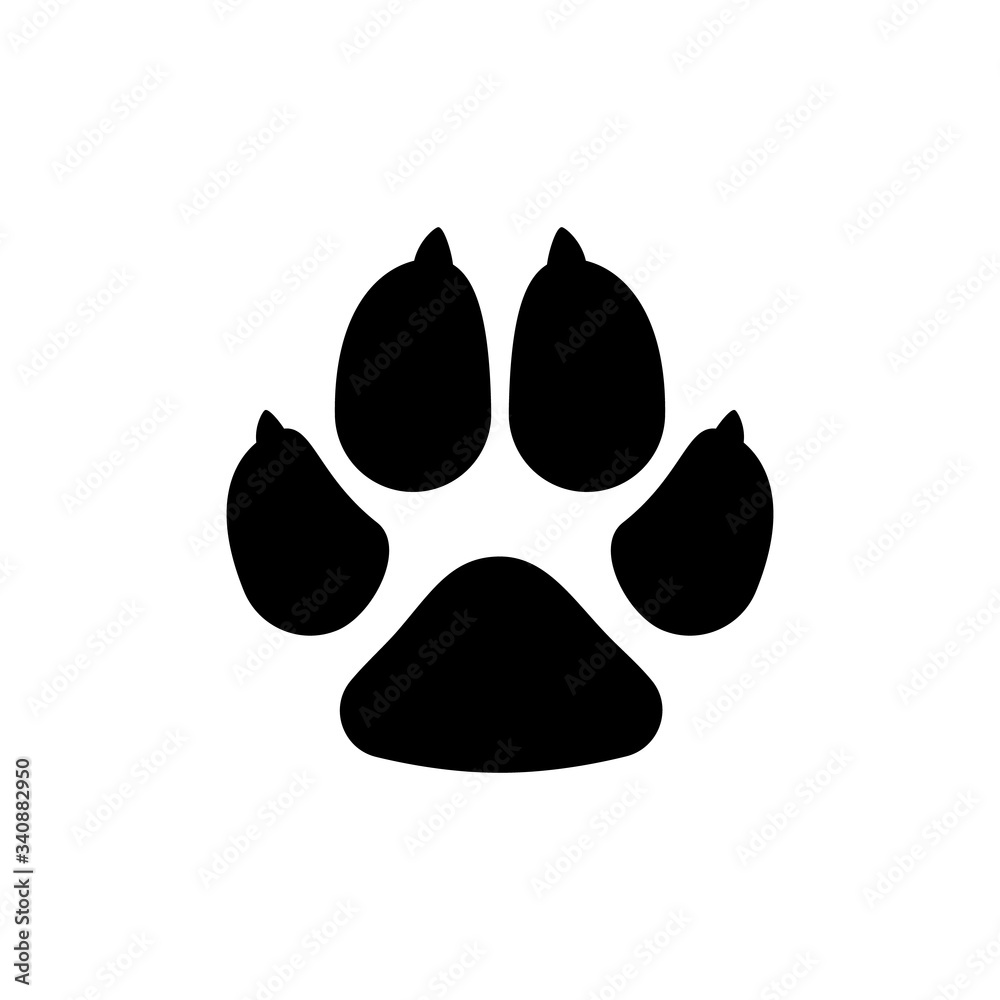 Dogs paw. Dog footprint flat icon. Vector illustration Dogs paw. Dog footprint flat icon. Vector illustration
