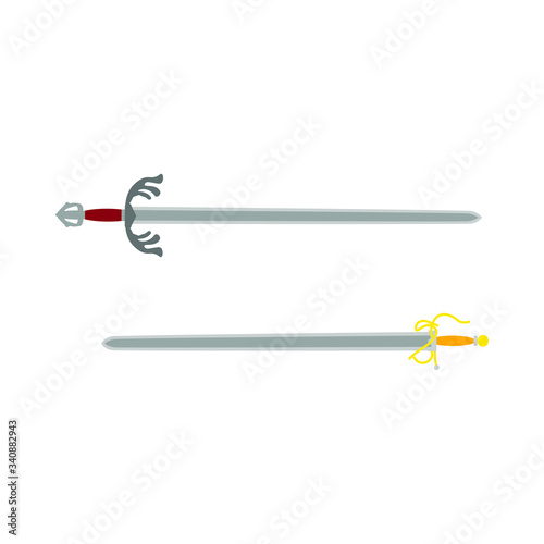 colada and tizona swords of the spanish warrior of the middle ages cid campeador, illustration for web and mobile design.