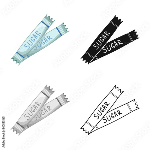 Vector illustration of stick and sugar logo. Collection of stick and sachet stock vector illustration.