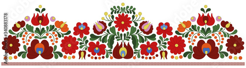 Hungarian embroidery border pattern photo