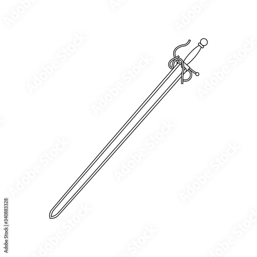 Colada sword of the spanish warrior of the middle ages cid campeador, illustration for web and mobile design.