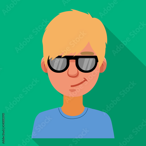 Isolated object of guy and contempt sign. Collection of guy and glasses vector icon for stock.