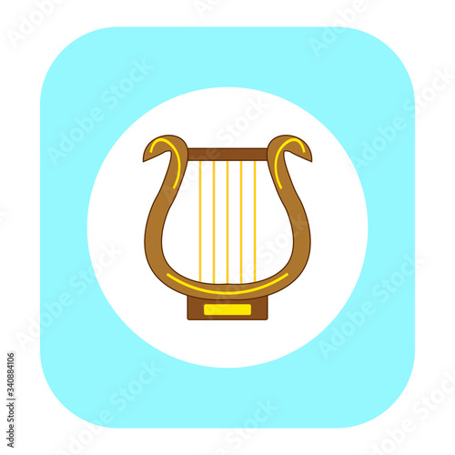 lyre mythology apollo god of Olympus, illustration for web and mobile design.